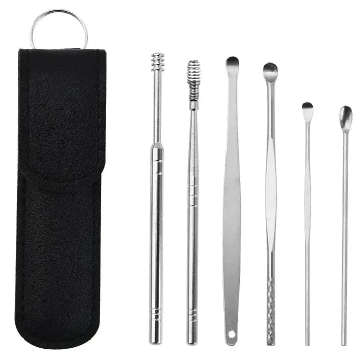 Cleavia™ Stainless Steel Ear Cleaner Kit – Wax Remover & Care Tools Set