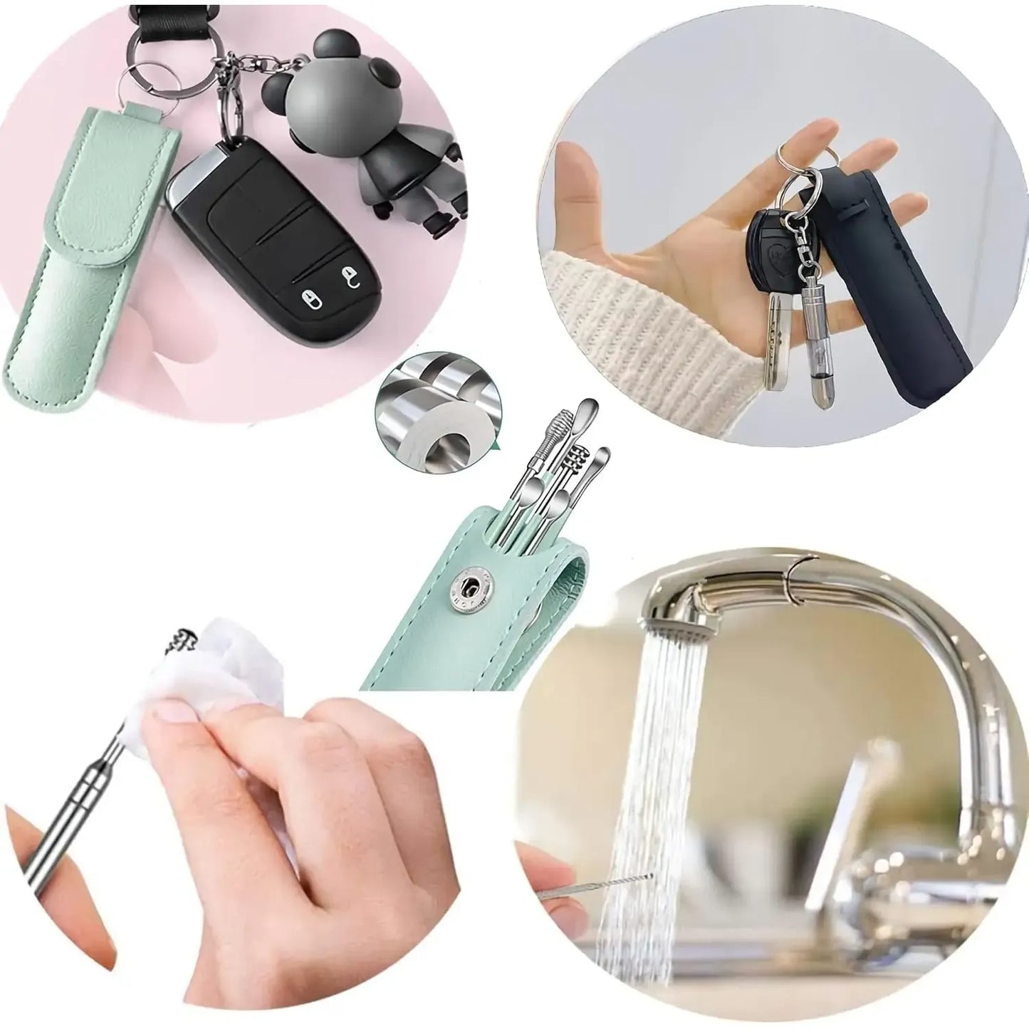 Cleavia™ Stainless Steel Ear Cleaner Kit – Wax Remover & Care Tools Set