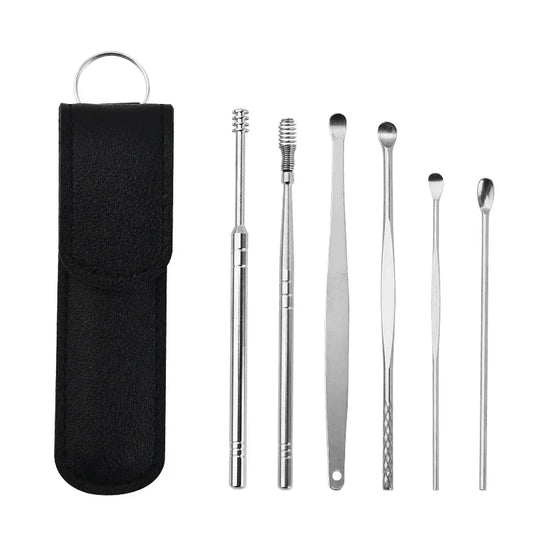 Cleavia™ Stainless Steel Ear Cleaner Kit – Wax Remover & Care Tools Set